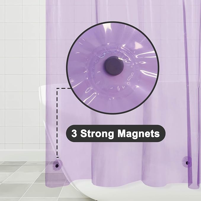 Barossa Design Clear Lavender Stall Shower Curtain Liner - Image 3
