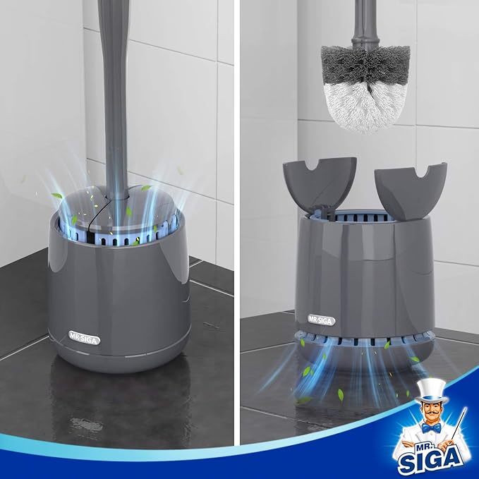 MR.SIGA Toilet Bowl Brush and Holder, Sturdy Long Handle, 12 Pack - Image 3