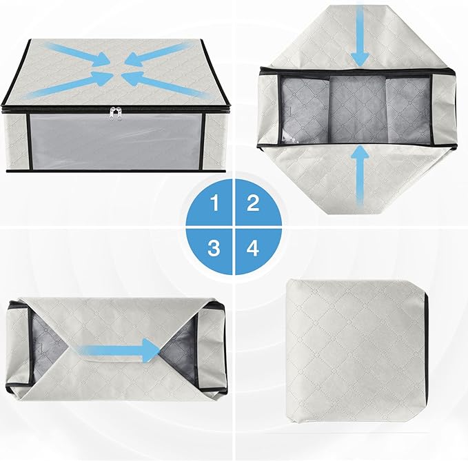 HomeHacks 8-Pack Clothes Organizer Storage Bags, 35L Storage Bins, Reinforced - Image 3