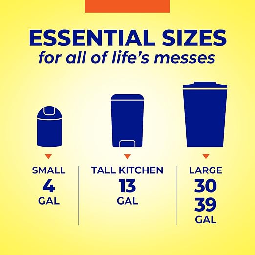 Hefty Essentials 13 Gallon Kitchen Trash Bags, 120ct | Bulk Pack, 13G Tall - Image 5