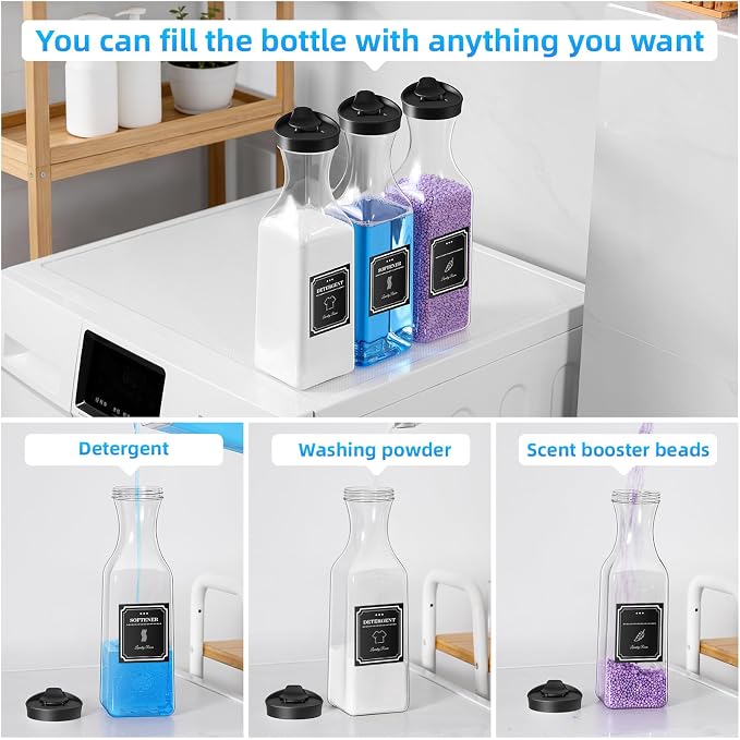 54oz Laundry Detergent Dispenser, Liquid Container, 2 Pack Black - Image 3
