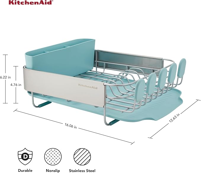 KitchenAid Compact Space Saving Rust Resistant Dish Rack - Image 2