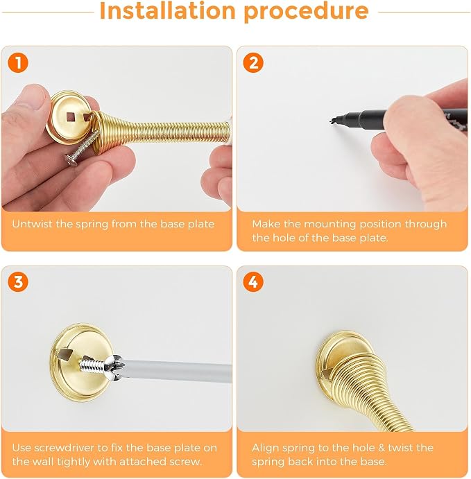 Ravinte Door Stoppers, 30 Pack Gold Spring Door Stops - Image 8