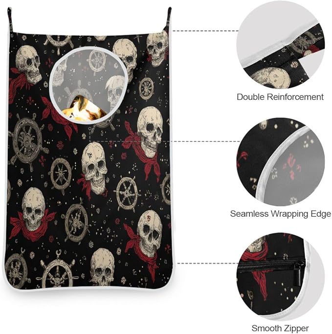 1PC Hanging Laundry Hamper Bag Over the Door Laundry Hamper Wall Hamper Large - Image 6