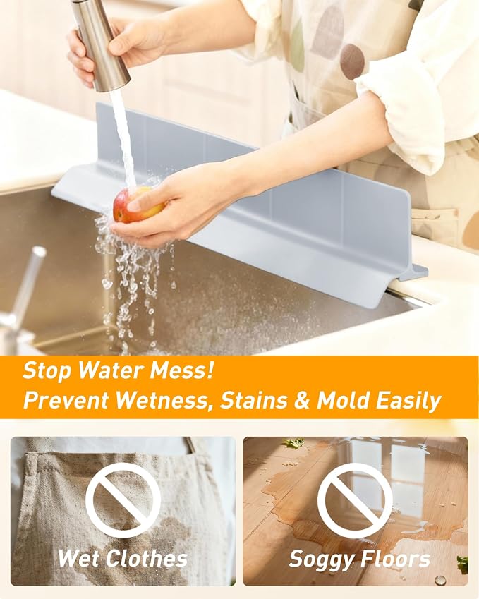 Kitchen Sink Splash Guard 30" 23" 18" Silicone Water Guard - Image 2