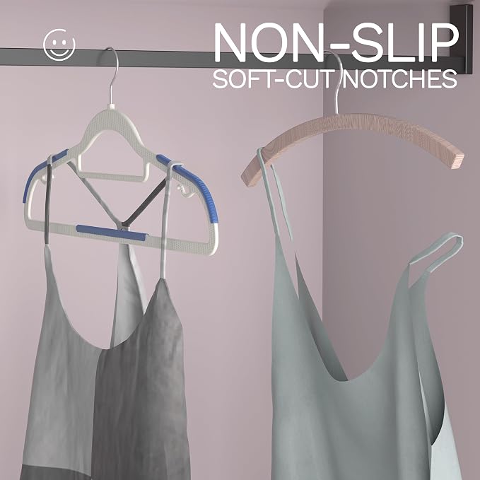 20 Pack Heavy Duty Plastic Hangers, Non Slip Clothes Hangers - Image 7