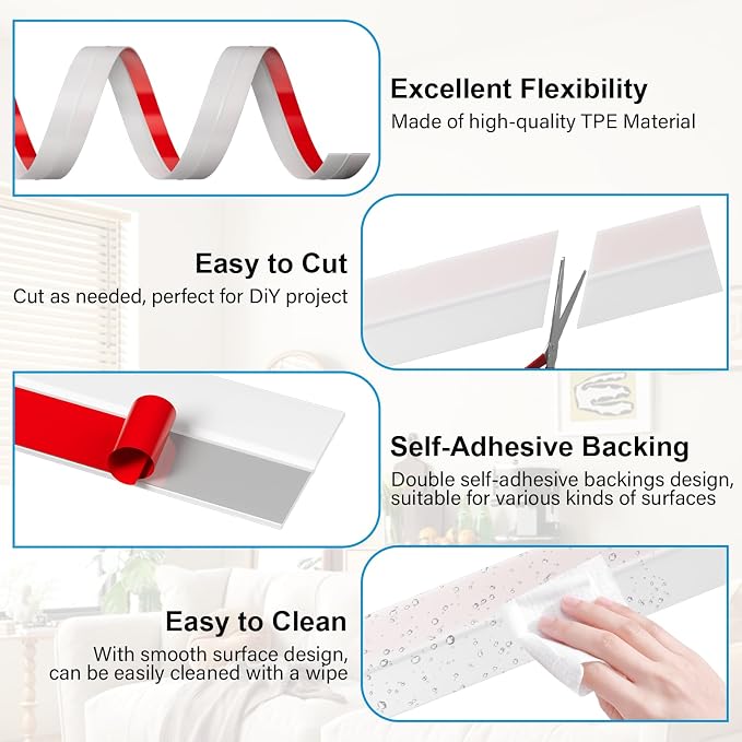 New Thickened Upgraded 2Inch x 10FT Door Weather Stripping, Extra Thick 1mm - Image 3