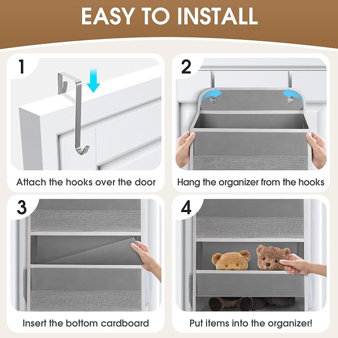 2 Pcs Over The Door Organizer Large Capacity Hanging Storage Room Organizer - Image 3