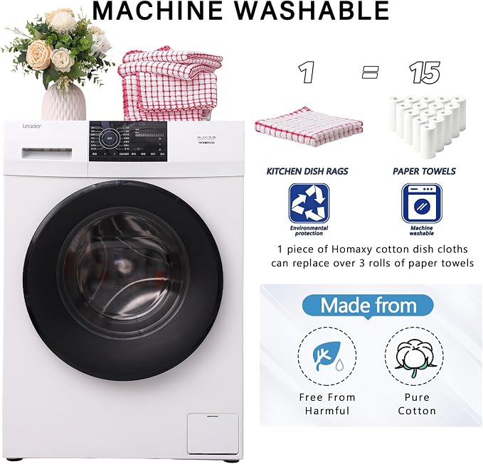 Kitinjoy Cotton 12 Pack Terry Kitchen Dish Cloths - Image 6