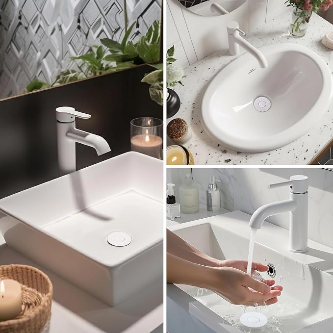 Hibbent Upgraded 3 in 1 Bathroom Sink Drain Strainer, Pop Up Stopper | - Image 9