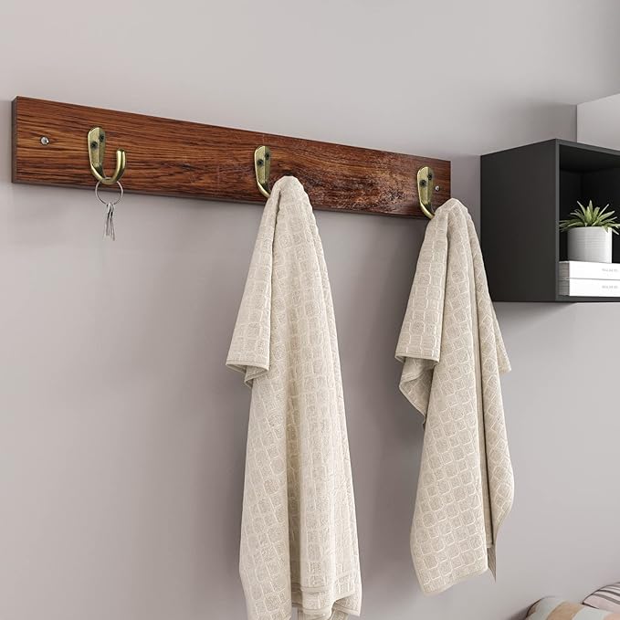 IBosins 50PCS Coat Hooks Wall Mounted Antique Brass Single Prong Robe Hook | - Image 3