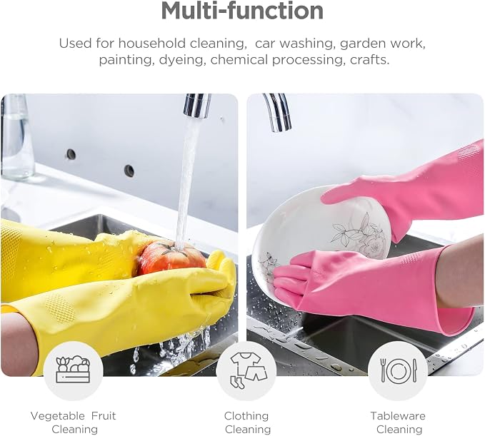Rubber gloves dishwashing 2 or 4 Pairs - Image 3
