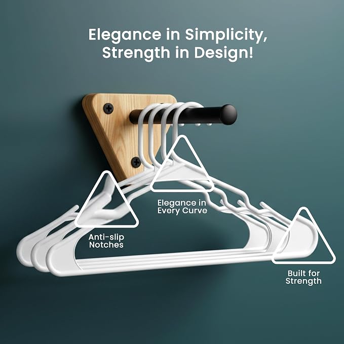 Utopia Home Plastic Hangers 20 Pack – Space Saving Clothes Hanger White | - Image 5