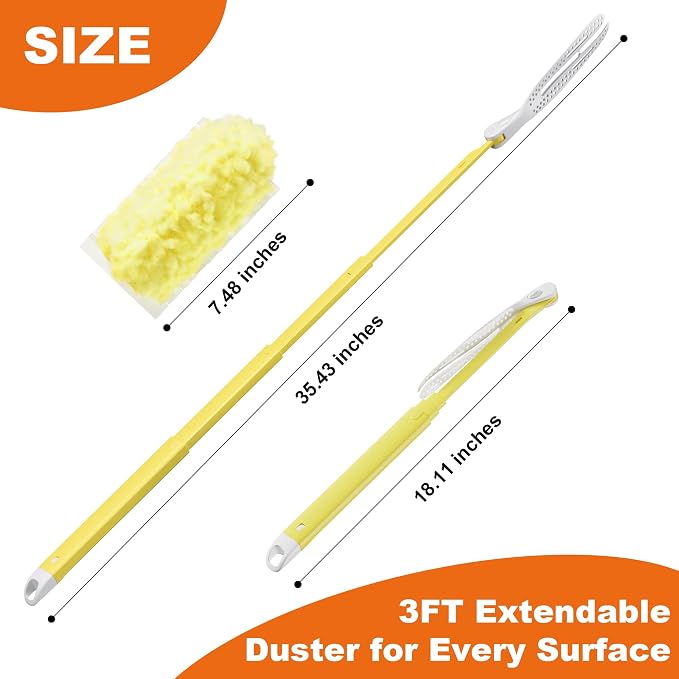 JOYMOOP Scented Telescopic Duster kit, 3FT Extendable Handle + 48 Yellow Refills - Image 10