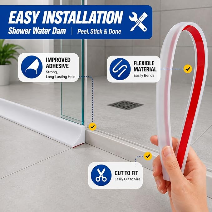 Kitchen Sink Splash Guard and Bathtub Water Barrier, 98 in | Flexible - Image 3