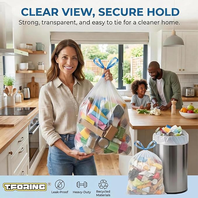 Small 3 Gallon Trash Bags Drawstring, 0.96 Mil, Strong Garbage Can Liners - Image 7