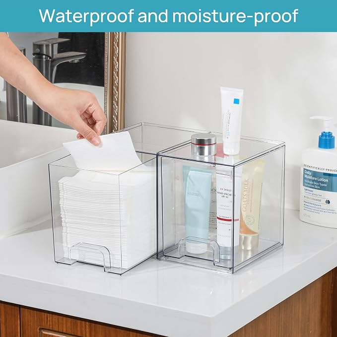 Vtopmart Clear Stackable Storage Drawers, 2 Pack Tall Plastic Organizers | - Image 5
