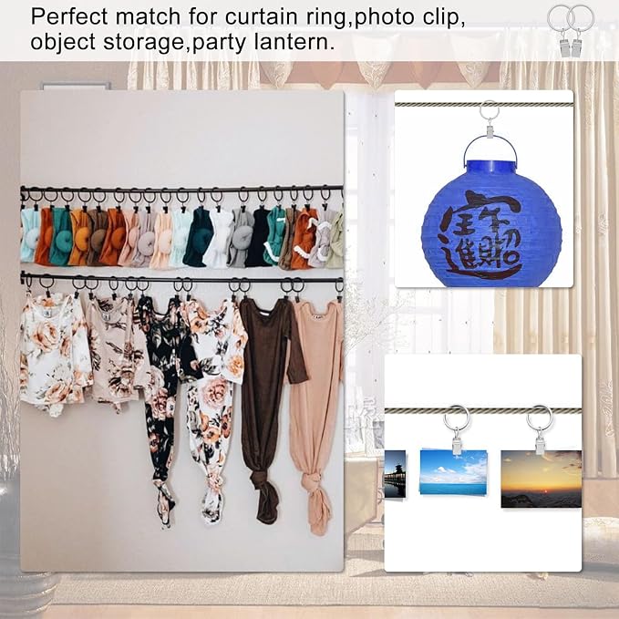 42 Pack Curtain Rod Clip Rings, Metal Drapery Ring - Image 6