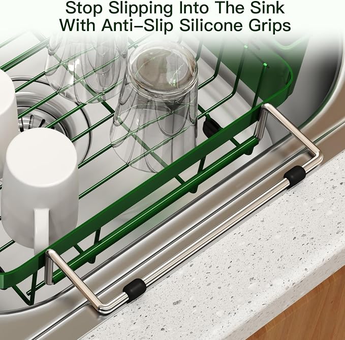 Green Dish Drying Rack Over The Sink - Image 8