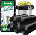 Hommaly 2.6 Gallon 200 pcs Small Black Trash Bags, Strong 2.5 Gallon Garbage by HOMMALY