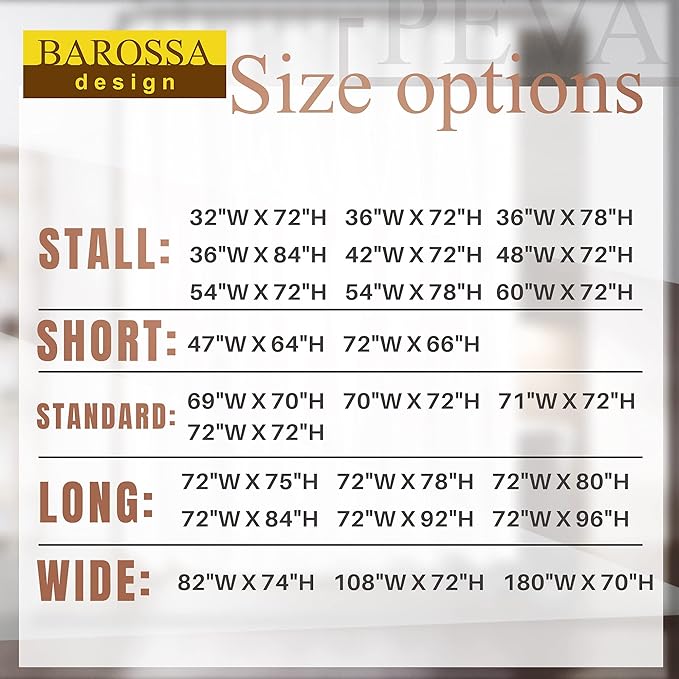 Barossa Design Plastic Shower Curtain Liner - Image 3