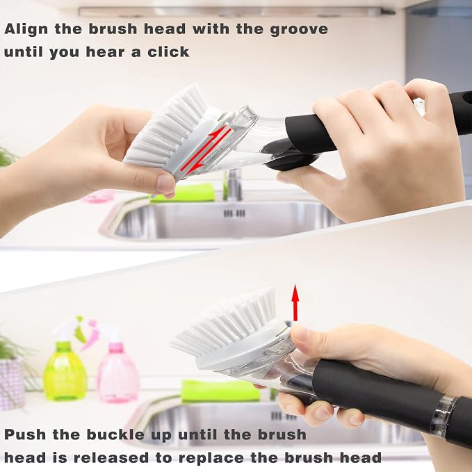 Brush Refills for OXO Dish Brush | 6 Pack Dish Brush Cleaning Soap Dispensing - Image 6