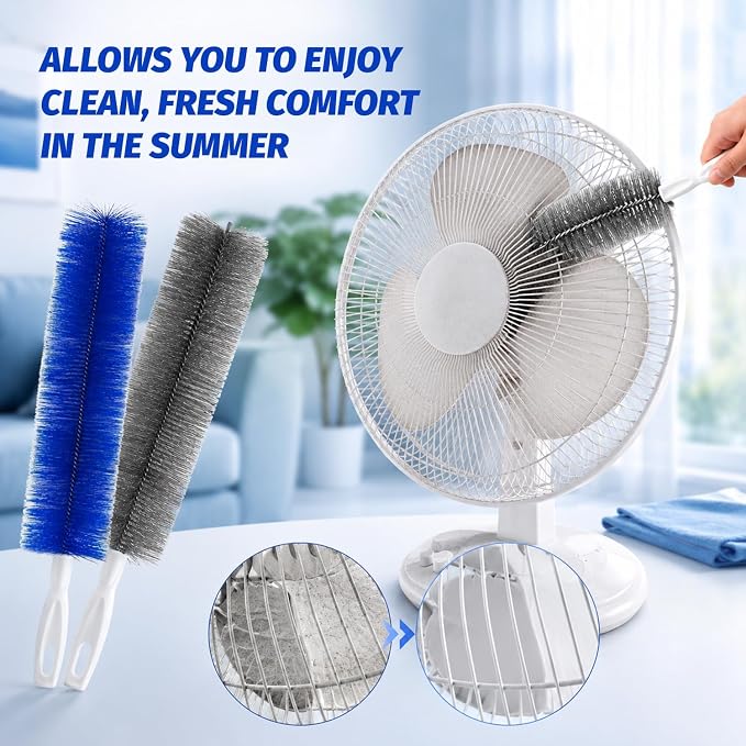 2Pcs Bendable Microfiber Head, Fan Cleaning Brush Bendable Cobweb Duster - Image 4