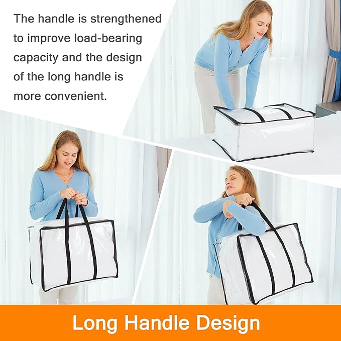 7 Pack Clear Clothes Storage Bags - Image 5