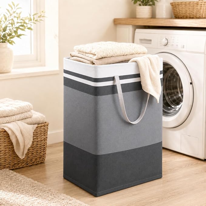 BOOMIBOO 2 Pack Large Laundry Basket, Waterproof Freestanding Laundry Hamper - Image 7