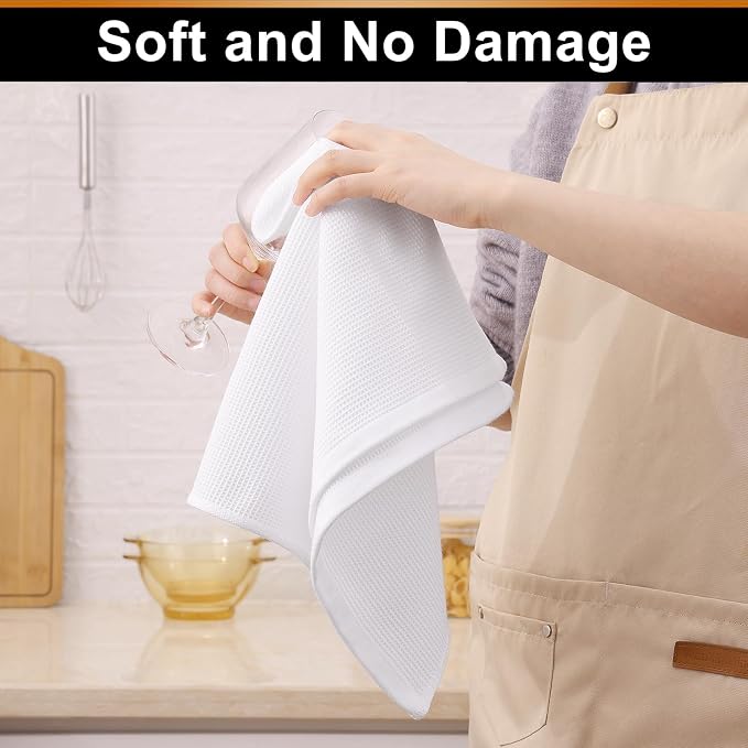 Homaxy 100% Cotton Waffle Weave Kitchen Towels, 8 Pack - Image 4