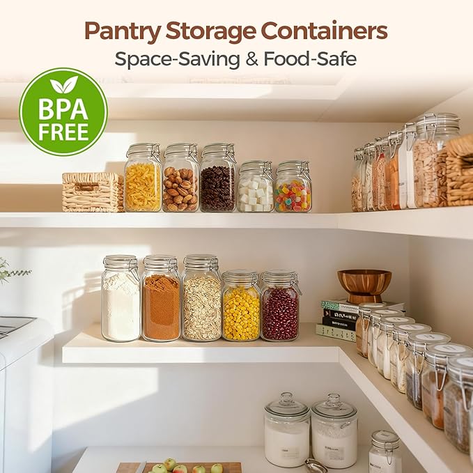 ComSaf Square Glass Pickling Jars 27 oz 6 Pack - Image 7