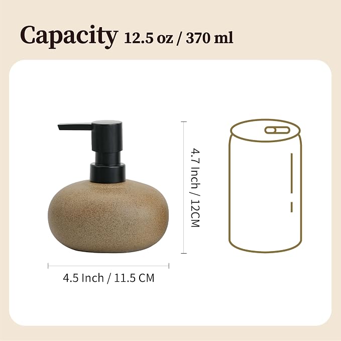 10oz Ceramic Hand Soap Dispenser, Elegant Liquid Soap Dispenser - Image 7