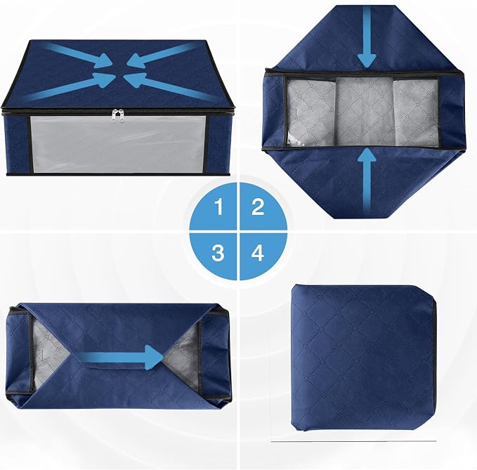 HomeHacks 3-Pack Clothes Organizer Storage Bags, 35L Storage Bins, Reinforced - Image 3