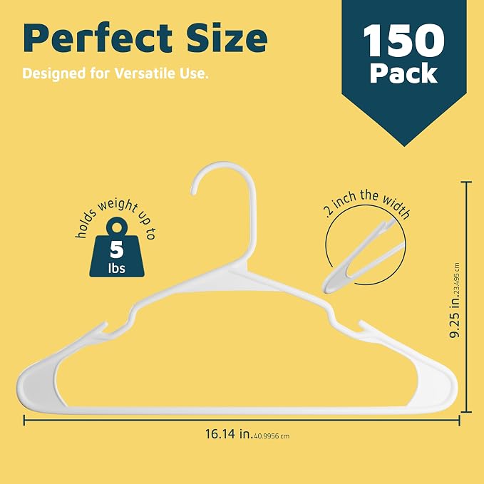 Plastic Clothes Hangers – Heavy Duty Hanger Set, - Image 2