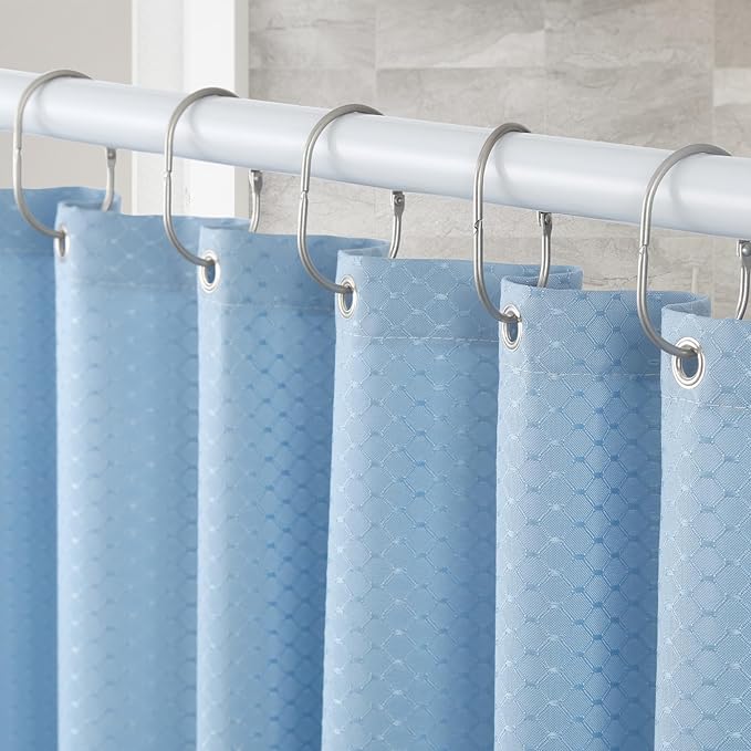 24 Pcs Shower Curtain Rings, Goowin Shower Curtain Hooks, Oval Snap Shower Rings - Image 2