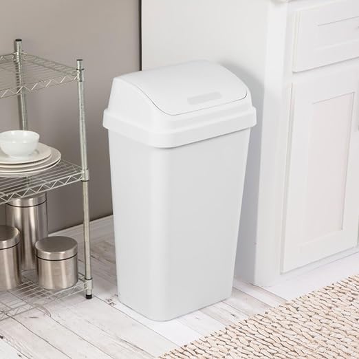Sterilite Swing Top Wastebasket, Trash Can, 13 Gallon, Garage and Workspace - Image 4