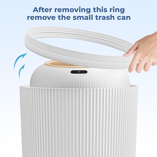 Pukomc 2 Pack Automatic Trash Can 12L /3 Gallon and 10L /2.64 Gallon | Bathroom - Image 3