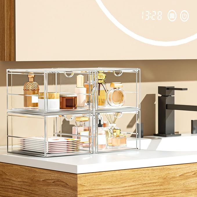 4-Pack 4-Drawer Acrylic Storage Organizer - Image 2