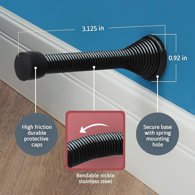 Jack N’ Drill 11-Pack Door Stopper 3 ¾-inch Heavy Duty and Flexible Door Stop - Image 5