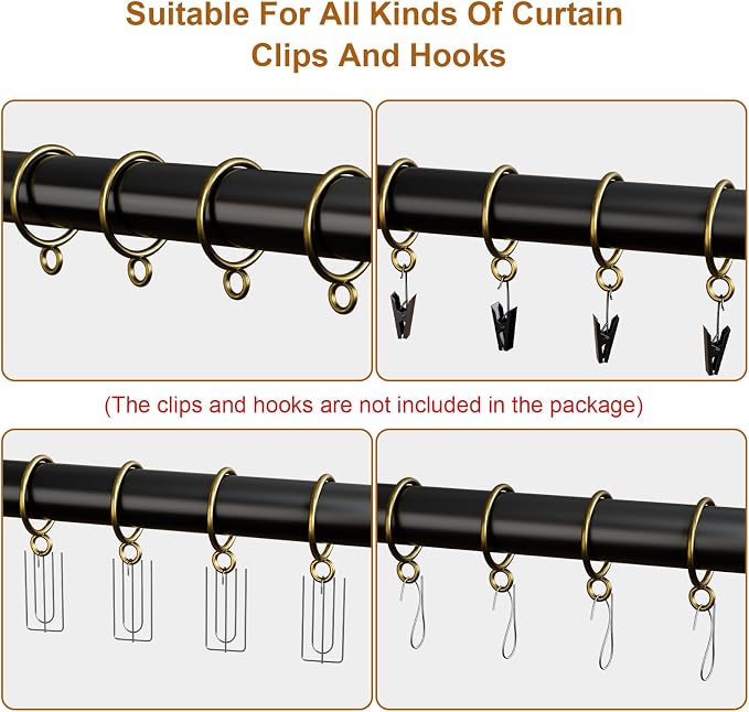 40 Pack Bronze Metal Curtain Rings - Image 3