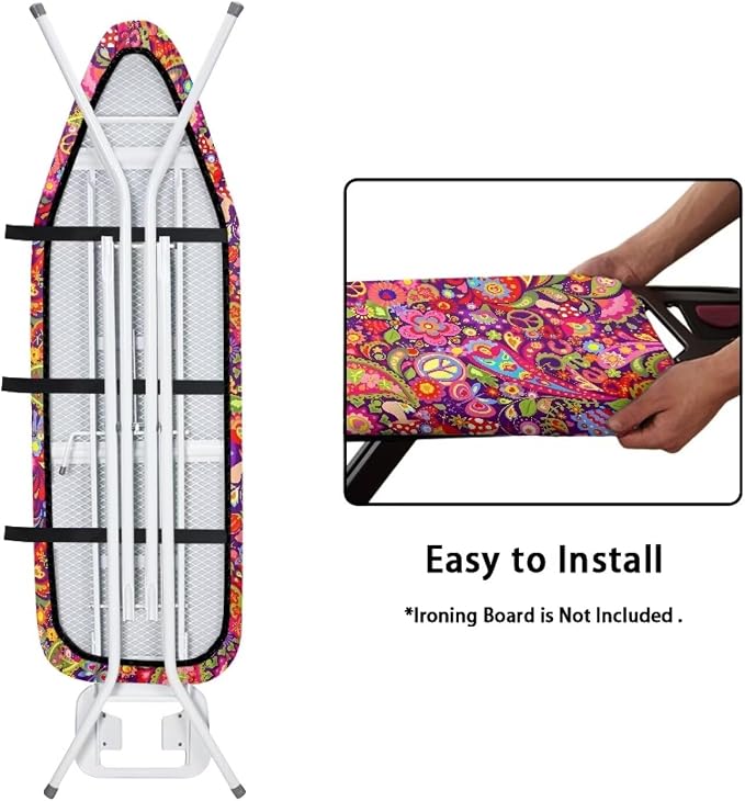 Hippie Peace Symbol Ironing Board Cover 15x48 Ironing Board Cover, Resist - Image 5