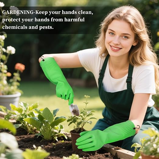 Rubber Gloves for Cleaning – 3 Pairs Reusable Gloves for Dishwashing, Kitchen - Image 4
