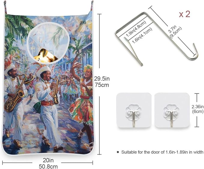 2PCS Hanging Laundry Hamper Bag Over the Door Laundry Hamper Wall Hamper Large - Image 3