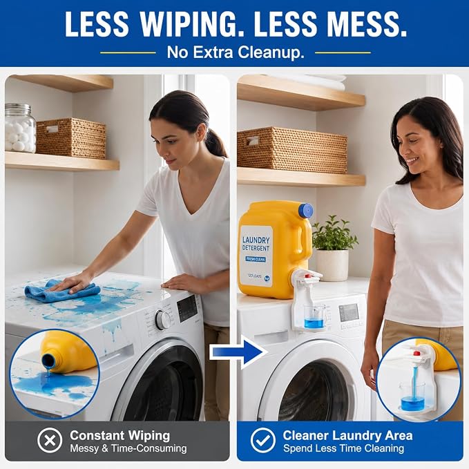 2 Pack Laundry Detergent Dispenser Cup Holder, No-Drip Laundry Detergent Cup - Image 7