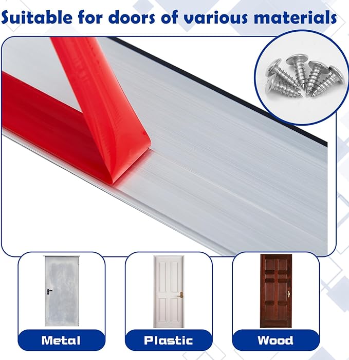 Gisafai 4 Pack 36" Door Sweep, Aluminum Rodent Proof Bottom Seal Strip | Rodent - Image 3