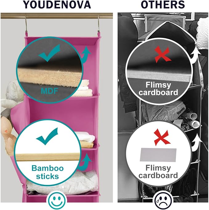 YOUDENOVA Hanging Closet Organizer and Storage, Light Pink | Locker/RV/Camper - Image 7