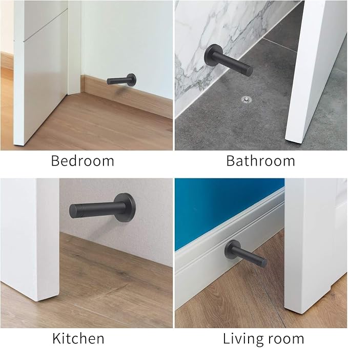 DOKU 20Pcs Door Stop, Matte Black 3.5 Inch Heavy Duty 304 Stainless Steel Door - Image 5