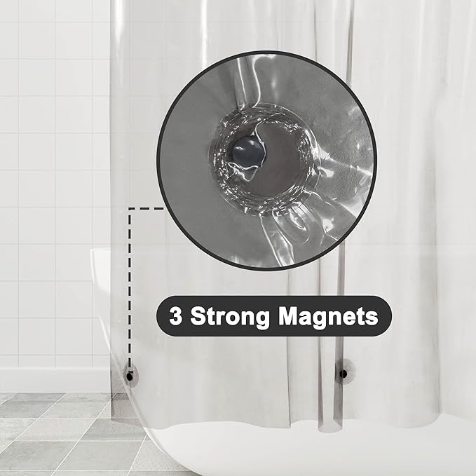 Barossa Design Clear Black Shower Curtain Liner Standard Size - Image 3