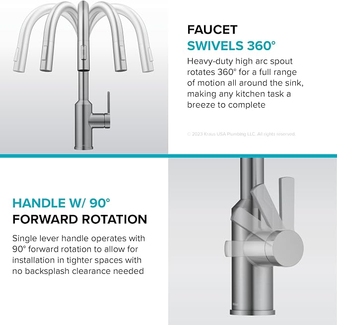 KRAUS Matte Black Touchless Pull Down Kitchen Faucet KSF-2830MB | Motion-sensor - Image 13