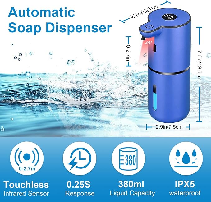 OHIFAST Automatic Foaming Soap Dispenser Touchless, USB Rechargeable Smart Hand - Image 2